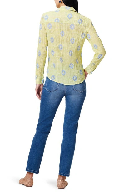 Shop Nic + Zoe Medallion Print Cotton Shirt In Yellow Multi