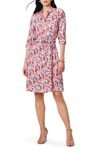 Shop Nic + Zoe Coral Waves Live In Shirtdress In Neutral Multi