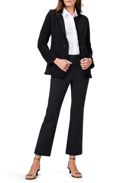 Nic + Zoe Fringe Knit Jacket In Black Onyx