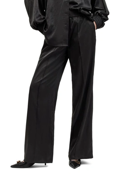 Shop Allsaints Charli Jacquard Wide Leg Pants In Black