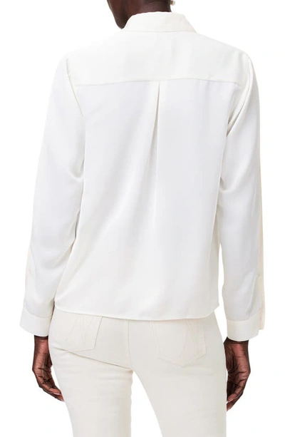 Shop Nic + Zoe Satin Chiffon Button-up Shirt In Classic Cream