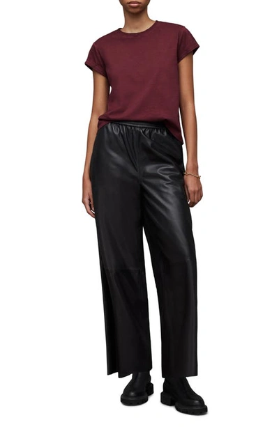 Shop Allsaints Anna Cotton T-shirt In Winter Orchid Red