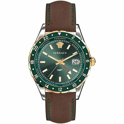 Shop Versace Men's Hellenyium 42mm Quartz Watch In Brown