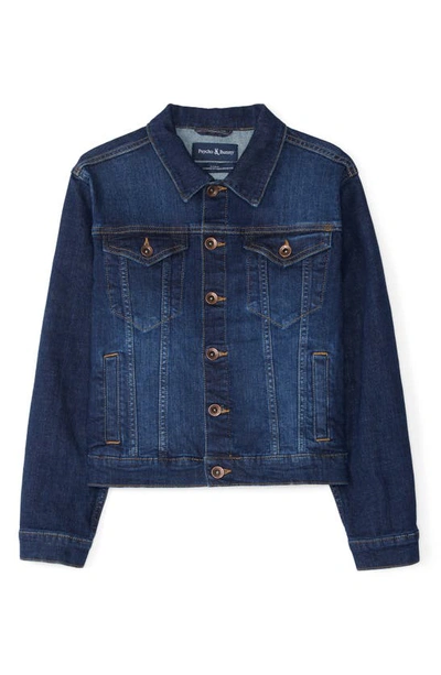 Shop Psycho Bunny Kids' Pathe Denim Trucker Jacket In Dark Blue