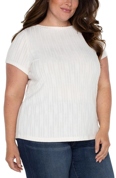 Shop Liverpool Los Angeles Jacquard Rib Top In French Cream