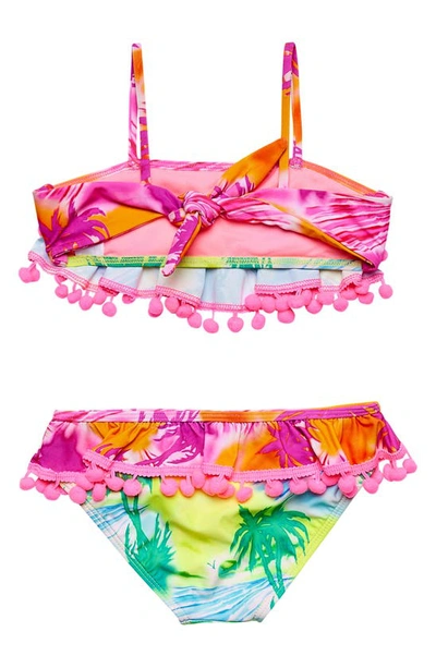 Shop Beach Lingo Kids' Ruffle Two-piece Swimsuit In Pink Multi