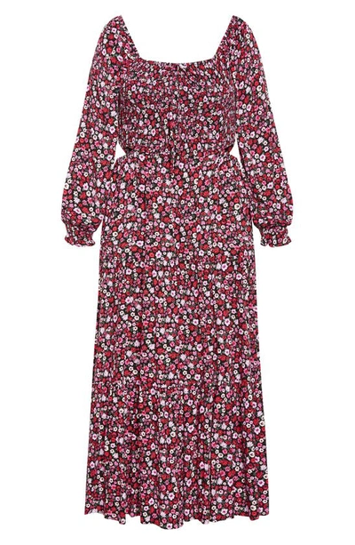 Shop City Chic Lexie Floral Long Sleeve Midi Dress In Retro Floral