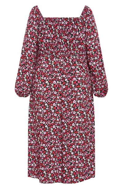 Shop City Chic Jessie Floral Long Sleeve Dress In Retro Floral