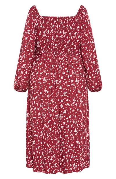 CITY CHIC CITY CHIC JESSIE FLORAL LONG SLEEVE DRESS 