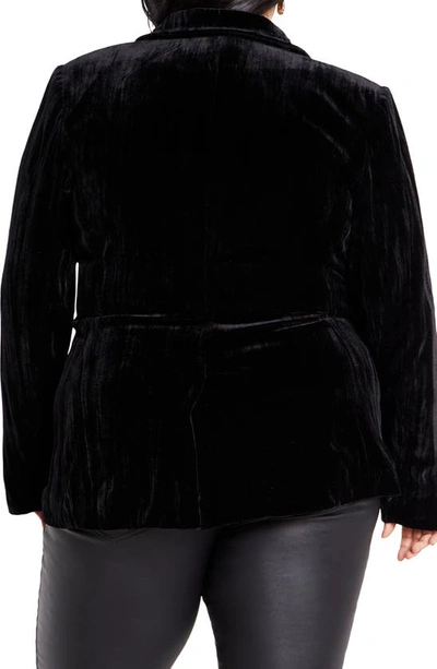 Shop City Chic Crushed Velvet Jacket In Black