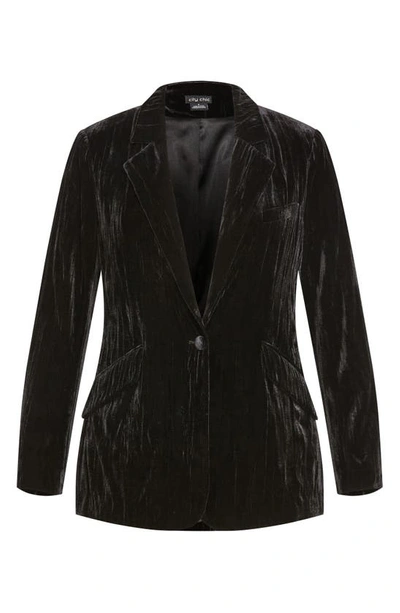 Shop City Chic Crushed Velvet Jacket In Black