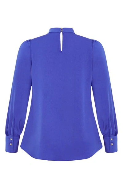 Shop City Chic Blakely Cutout Surplice Top In Dazzling Blue