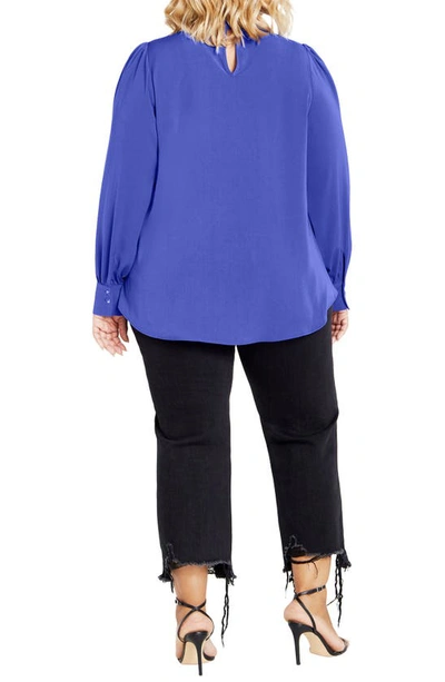 Shop City Chic Blakely Cutout Surplice Top In Dazzling Blue