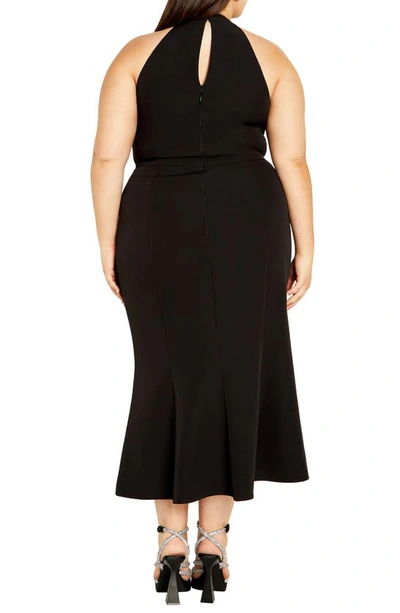 Shop City Chic Iliana Keyhole Sleeveless Dress In Black