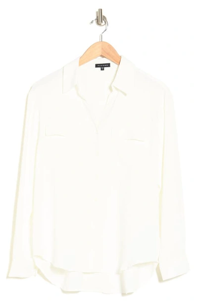 Shop Pleione Crinkle Button-up Shirt In Ivory