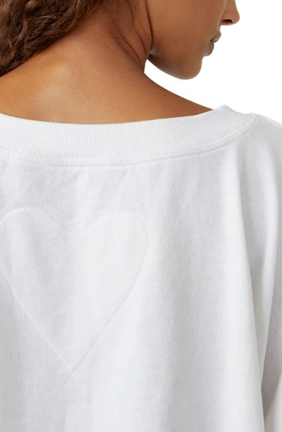 Shop Free People Daisy Oversize Cotton Blend Sweatshirt In Optic White