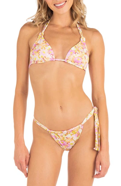 Shop Hurley Beach Bloom Reversible Two-piece Swimsuit In White/ Rosebud