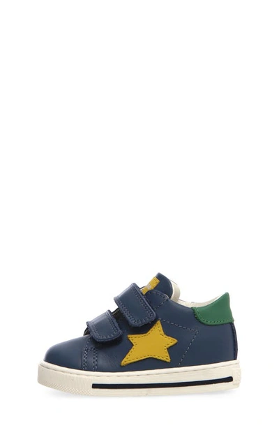 Shop Naturino Kids' Falcotto Sneaker In Azure/ Yellow/ Green