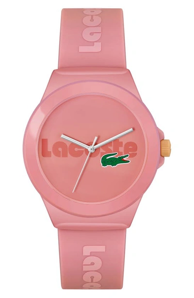 Shop Lacoste Neocroc Silicone Strap Watch, 38mm In Pink