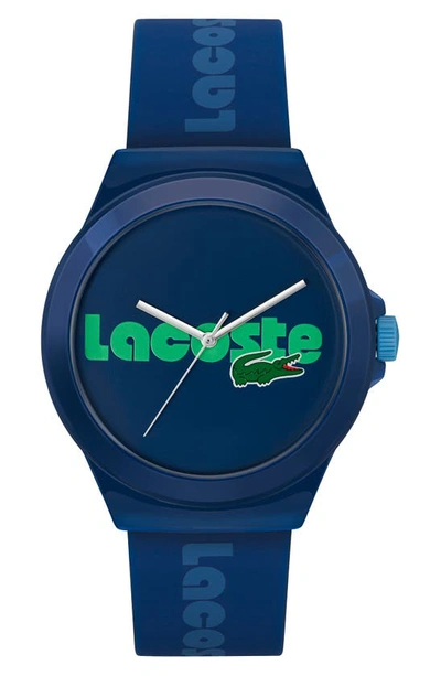 Shop Lacoste Neocroc Silicone Strap Watch, 38mm In Blue