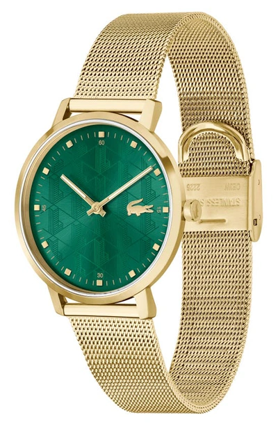 Shop Lacoste Crocorigin Mesh Bracelet Watch, 35mm In Green