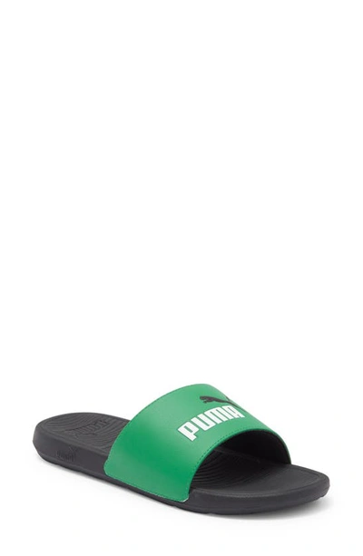 Shop Puma Cool Cat 2.0 Slide Sandal In Archive Green- White-black