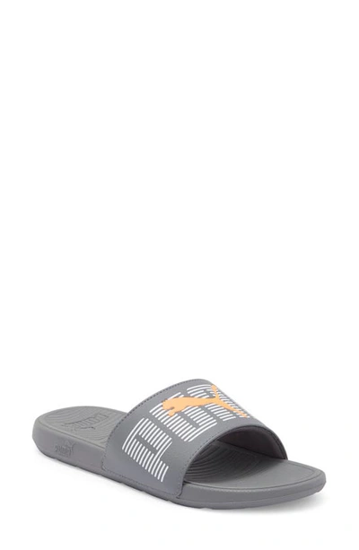 Shop Puma Cool Cat 2.0 Triple Vision Slide Sandal In Cool Dark Gray-white-orange