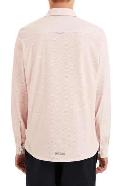 Shop Sealskinz Hempnall Performance Organic Cotton Button-up Shirt In Pink/ Cream