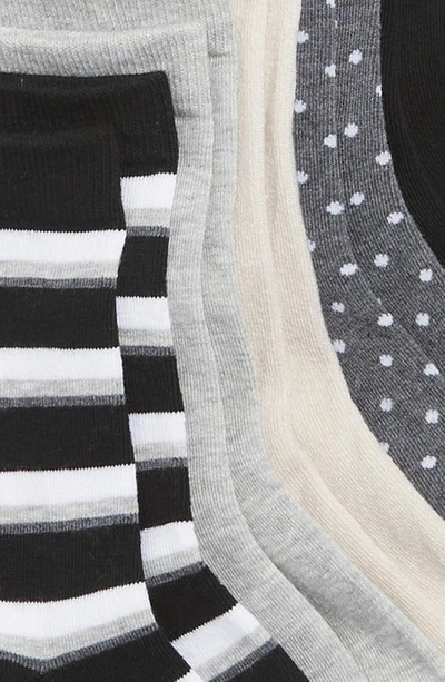 Shop Nordstrom Kids' Assorted 6-pack Dress Socks In Grey- Multi Dot Stripe Pack