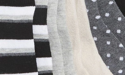 Shop Nordstrom Kids' Assorted 6-pack Dress Socks In Grey- Multi Dot Stripe Pack