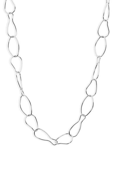 Shop Nordstrom Oval Link Long Necklace In Rhodium