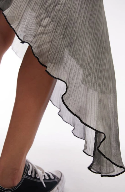 Shop Topshop Asymmetric Mesh Midi Skirt In Black