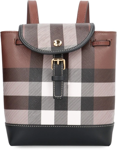 Shop Burberry Mini Coated Canvas Backpack In Brown