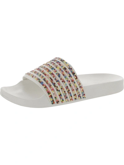 Shop Kenneth Cole Reaction Pool Game Womens Beaded Slip On Slide Sandals In Multi