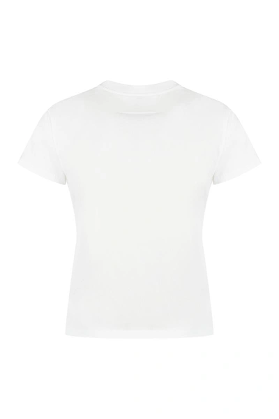Shop Mm6 Maison Margiela Cotton Crew-neck T-shirt In White