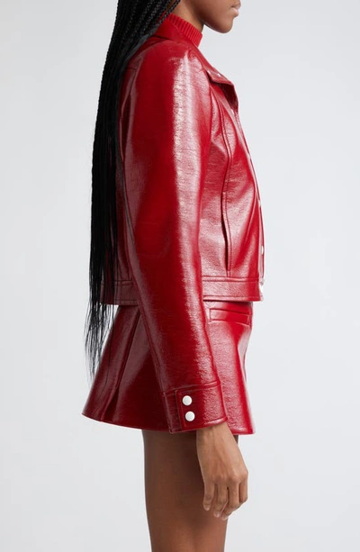 Courrèges Reedition Coated Cotton-blend Jacket In Red