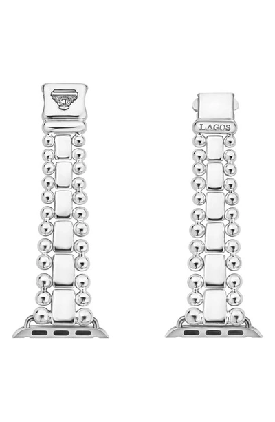 Lagos Smart Caviar Sterling Silver Apple Watch® Watchband In Silver