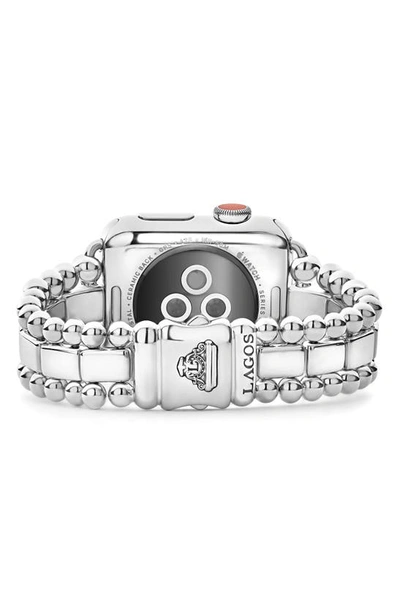 Lagos Smart Caviar Sterling Silver Apple Watch® Watchband In Silver