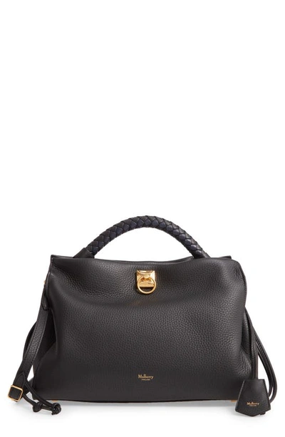 Shop Mulberry Iris Leather Top Handle Bag In Black