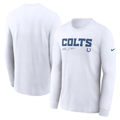 Shop Nike White Indianapolis Colts Sideline Infograph Lock Up Performance Long Sleeve T-shirt