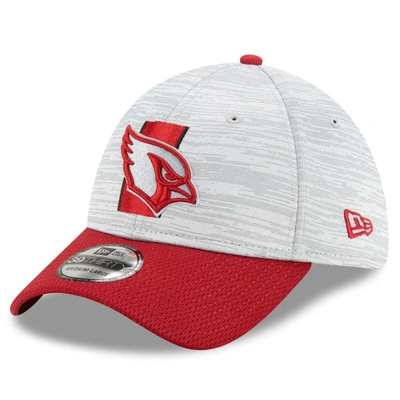 Shop New Era Gray/cardinal Arizona Cardinals 2021 Nfl Training Camp Official 39thirty Flex Hat