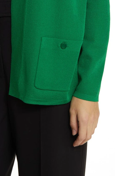 Shop Anne Klein Malibu Open Front Cardigan In Emerald Mint