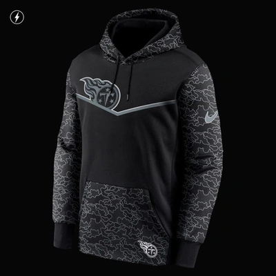 Shop Nike Black Tennessee Titans Rflctv Chevron Pullover Hoodie