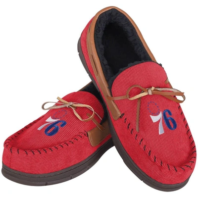 Shop Foco Philadelphia 76ers Corduroy Moccasin Slippers In Red