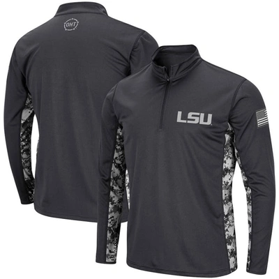 Shop Colosseum Charcoal Lsu Tigers Oht Military Appreciation Digital Camo Lightweight Quarter-zip Pullove