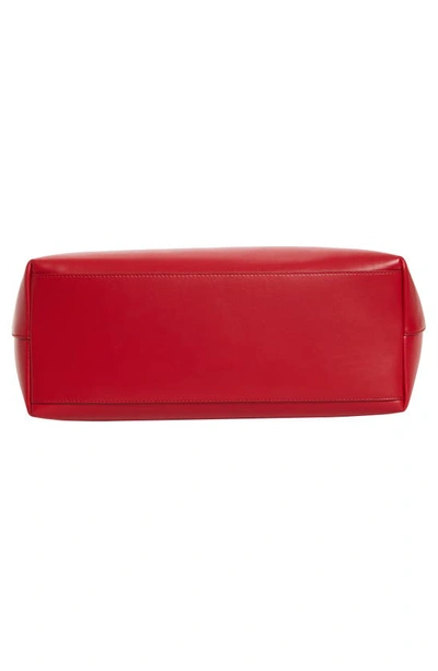Shop Dolce & Gabbana Dg Logo Leather Tote In Red