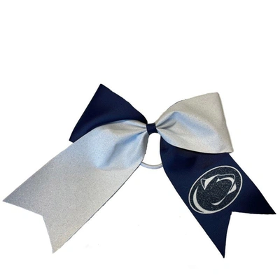 Shop Usa Licensed Bows Penn State Nittany Lions Jumbo Glitter Bow With Ponytail Holder In Navy
