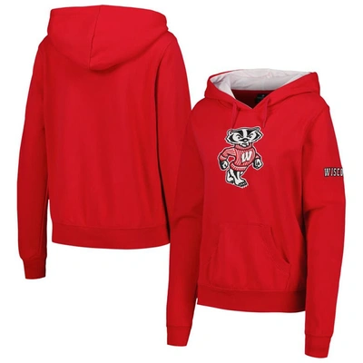 Shop Stadium Athletic Cardinal Wisconsin Badgers Big Logo Pullover Hoodie In Red