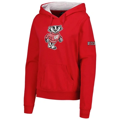 Shop Stadium Athletic Cardinal Wisconsin Badgers Big Logo Pullover Hoodie In Red