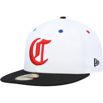 Shop New Era White/black Cincinnati Reds 150th Anniversary Primary Eye 59fifty Fitted Hat
